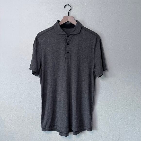 Lululemon Men’s Evolution Polo Heathered Black Size XS EUC - Picture 1 of 6